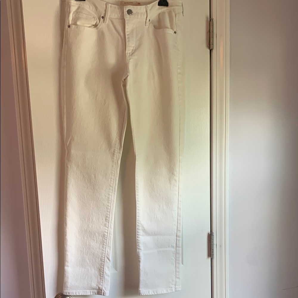 Levi's Classic White Straight Leg Jeans